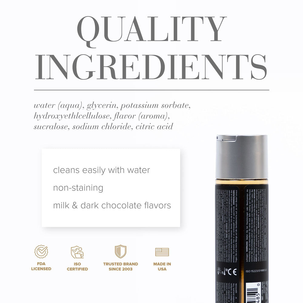 Jo Gelato Decadent Double Chocolate Lubricant 120 M L Chocolate Flavoured Water Based Lubricant 120 Ml Bottle