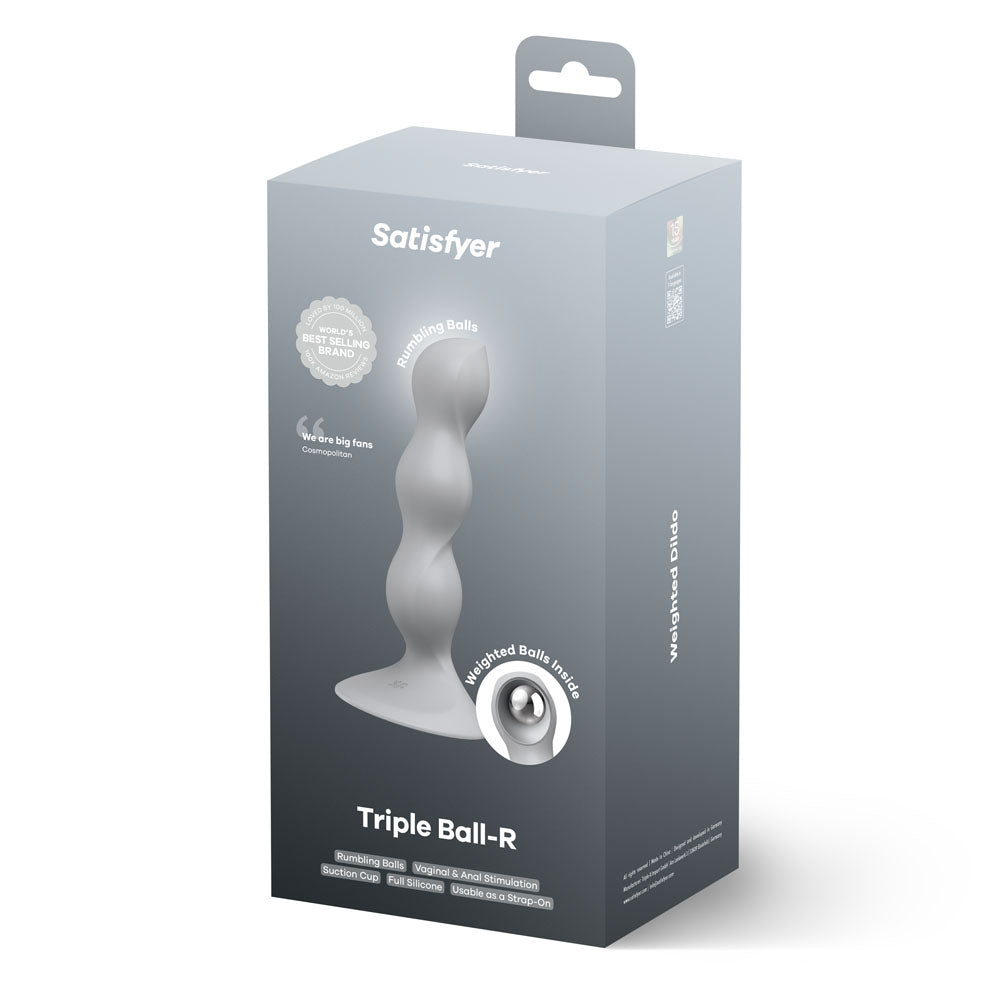Satisfyer Triple Ball R Grey Grey 18 Cm Beaded And Weighted Dildo