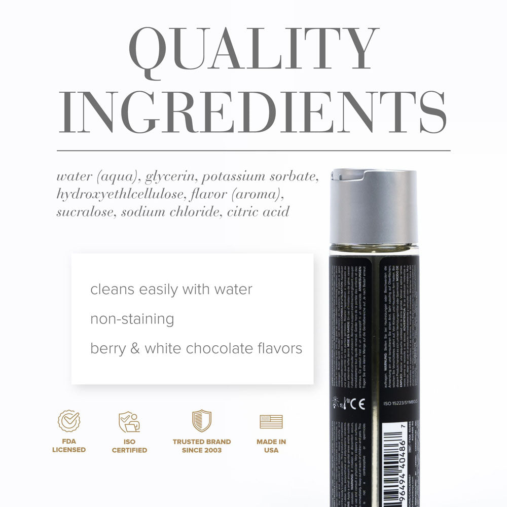 Jo Gelato White Chocolate Raspberry Lube 120 M L White Chocolate Raspberry Flavoured Water Based Lubricant 120 Ml Bottle