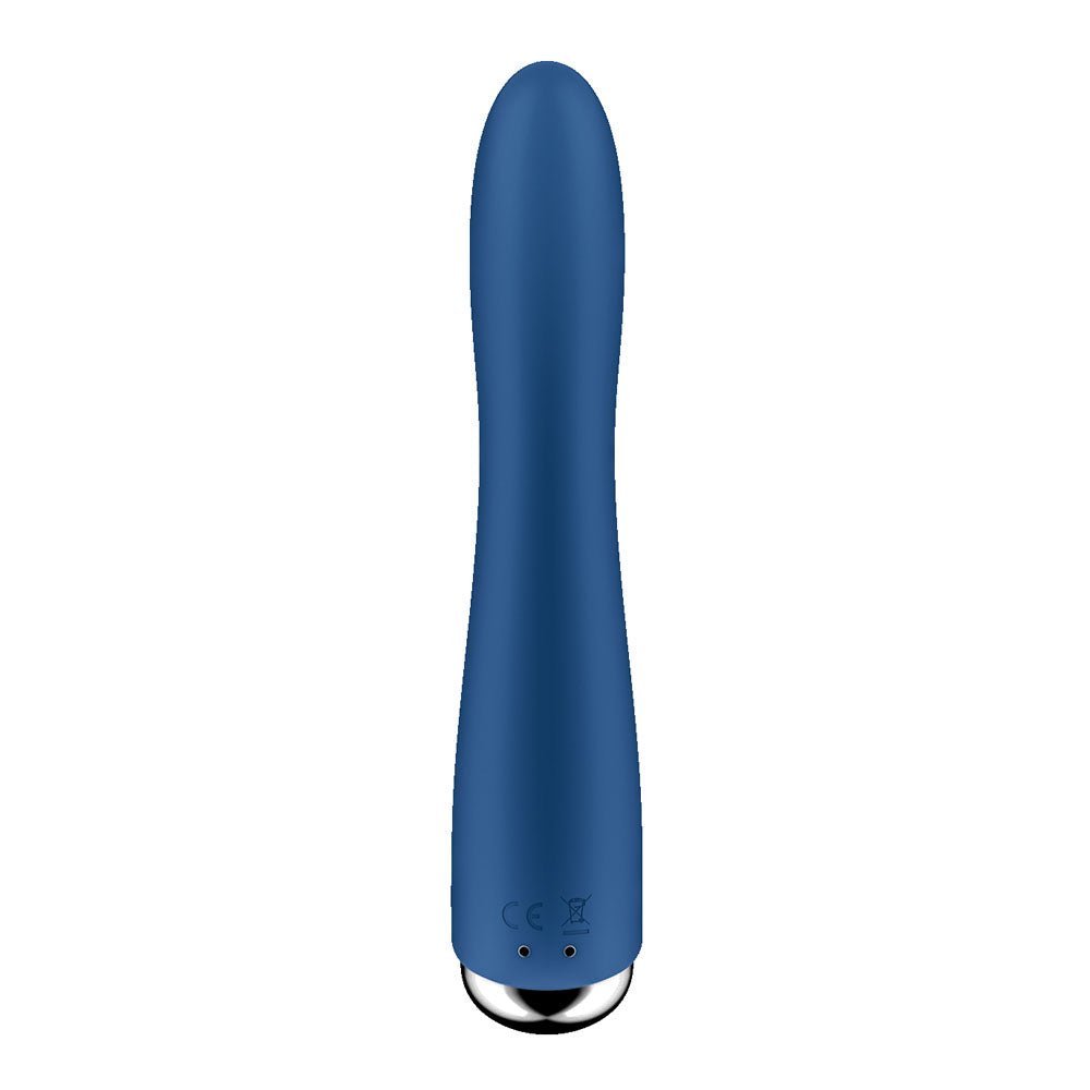 Satisfyer Spinning Vibe 1 Blue Blue 17.8 Cm Usb Rechargeable Rotating Vibrator
