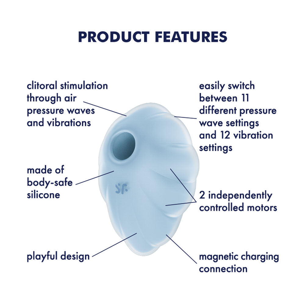 Satisfyer Cloud Dancer Blue Blue Usb Rechargeable Vibrating Air Pulse Stimulator