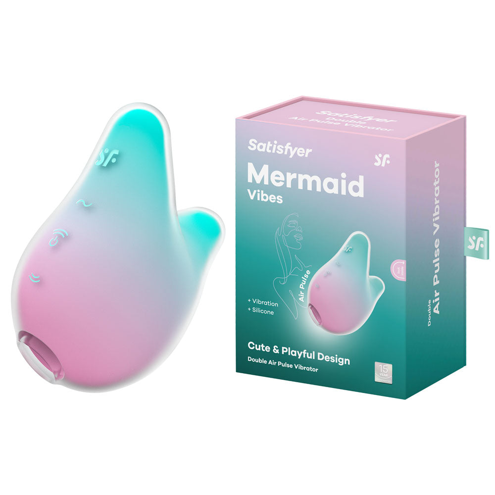 Satisfyer Mermaid Vibes Mint/Pink Mint/Pink Usb Rechargeable Air Pulse Stimulator