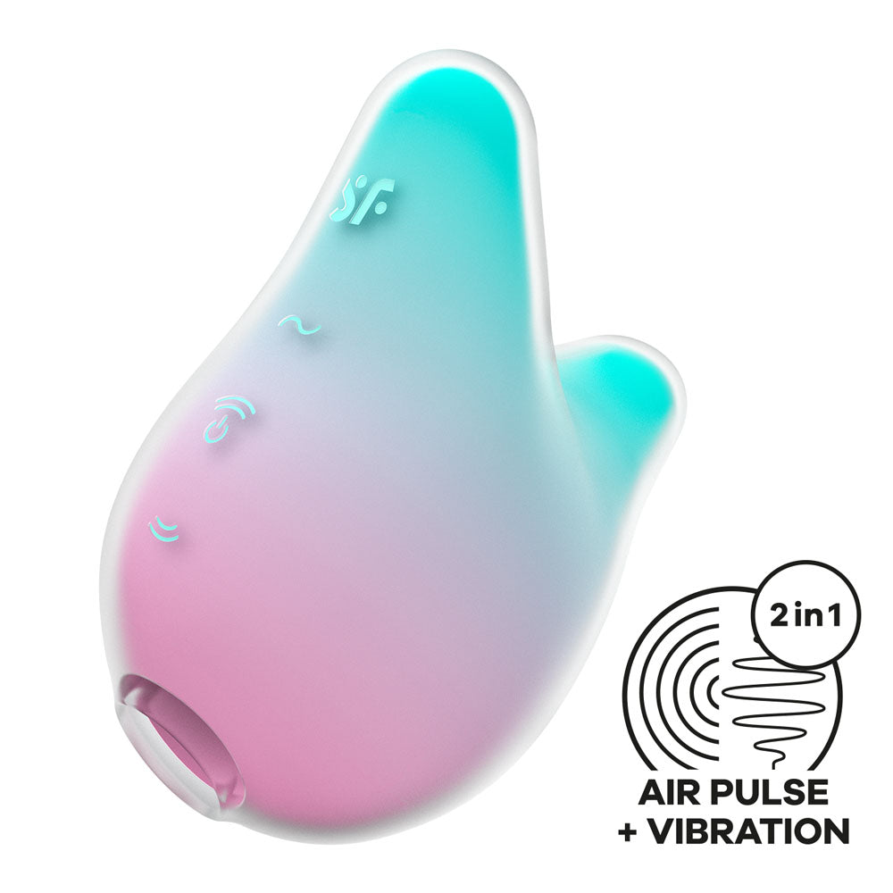 Satisfyer Mermaid Vibes Mint/Pink Mint/Pink Usb Rechargeable Air Pulse Stimulator