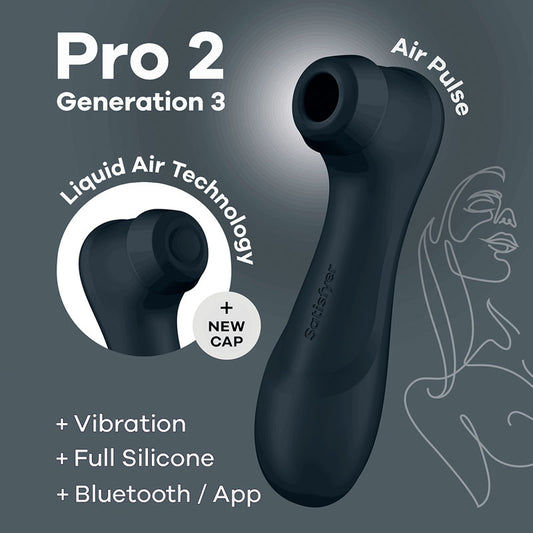 Satisfyer Pro 2 Generation 3 With App Control Dark Grey Dark Grey Touch Free Usb Rechargeable Clitoral Stimulator