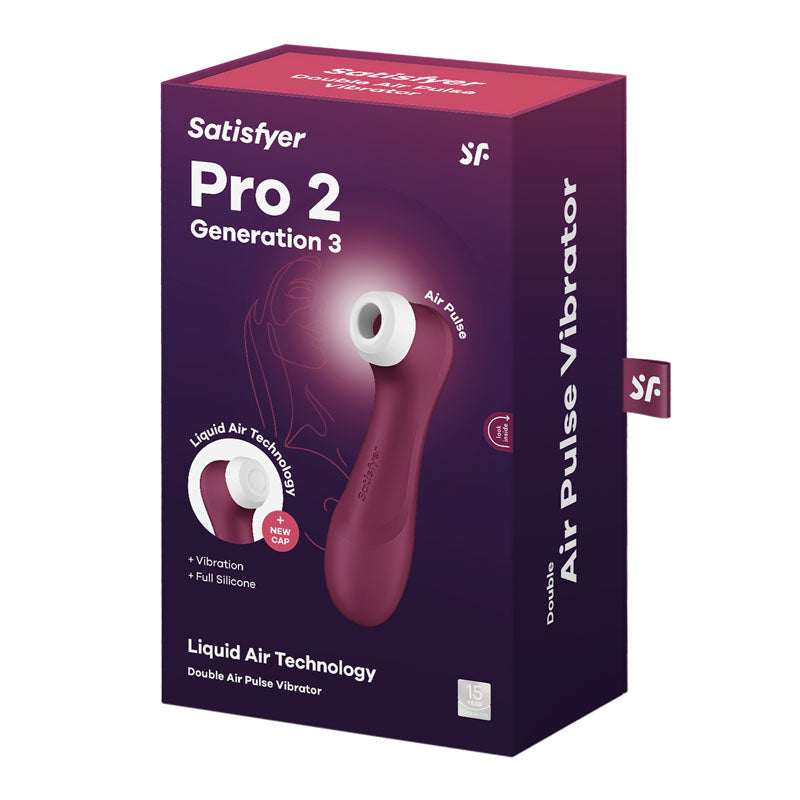 Satisfyer Pro 2 Generation 3 Wine Red Wine Red Touch Free Usb Rechargeable Clitoral Stimulator