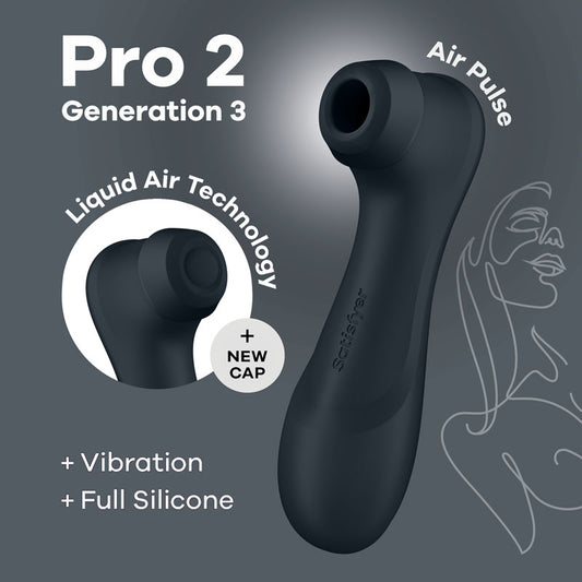 Satisfyer Pro 2 Generation 3 Dark Grey Dark Grey Touch Free Usb Rechargeable Clitoral Stimulator