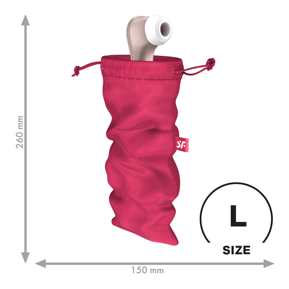 Satisfyer Treasure Bag Large Pink Pink Large Toy Storage Bag