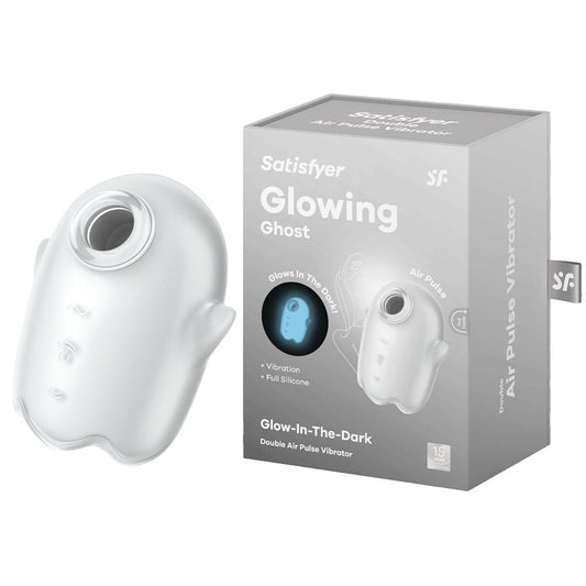 Satisfyer Glowing Ghost White Glow In Dark White Usb Rechargeable Air Pulse Stimulator