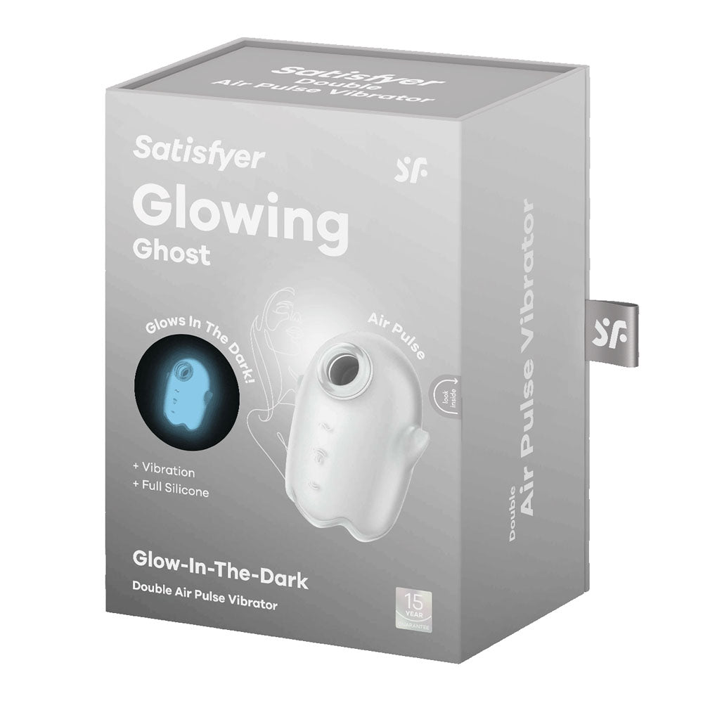 Satisfyer Glowing Ghost White Glow In Dark White Usb Rechargeable Air Pulse Stimulator