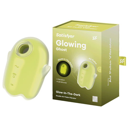 Satisfyer Glowing Ghost Yellow Glow In Dark Yellow Usb Rechargeable Air Pulse Stimulator