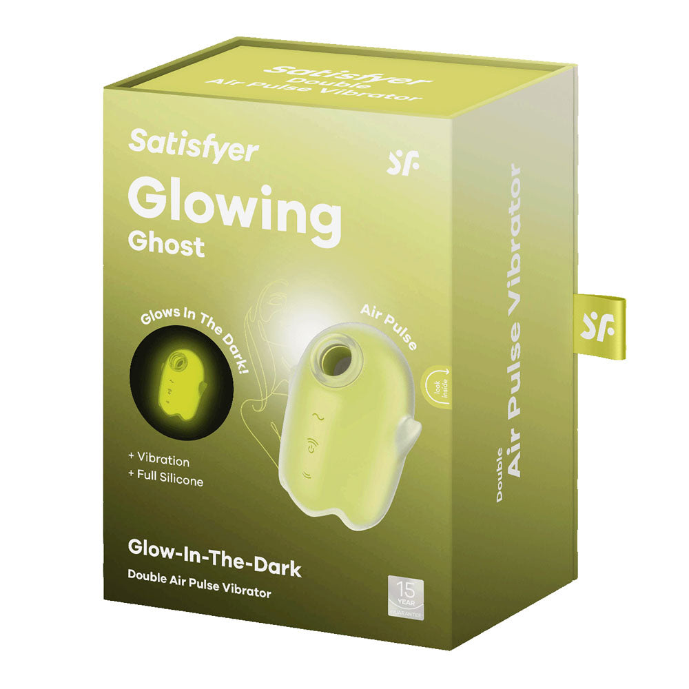 Satisfyer Glowing Ghost Yellow Glow In Dark Yellow Usb Rechargeable Air Pulse Stimulator
