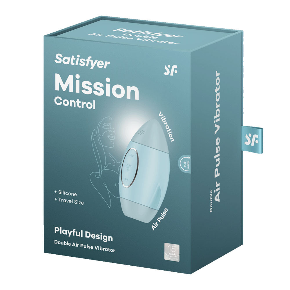 Satisfyer Mission Control Blue Blue Usb Rechargeable Vibrating Air Pulse Stimulator