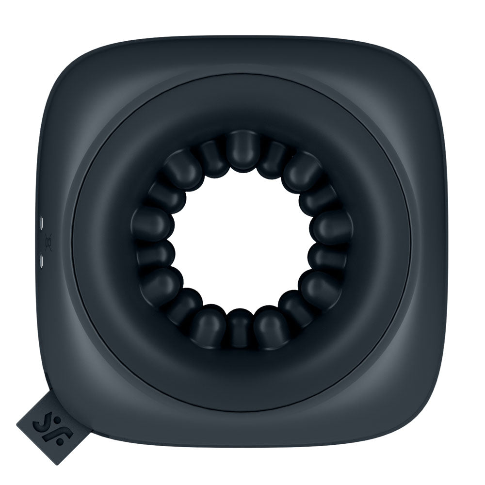 Satisfyer Ring Stroker Black Usb Rechargeable Vibrating Masturbator