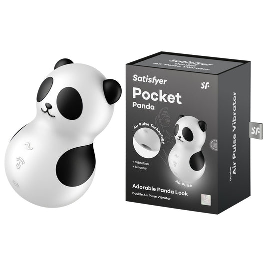 Satisfyer Pocket Panda Black Usb Rechargeable Air Pulse Stimulator
