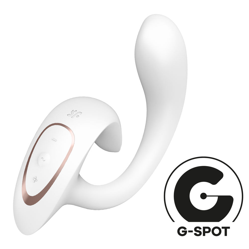 Satisfyer G For Goddess 1 White White Usb Rechargeable Vibrator With Clit Stim