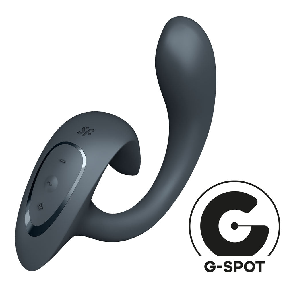 Satisfyer G For Goddess 1 Dark Grey Dark Grey Usb Rechargeable Vibrator With Clit Stim