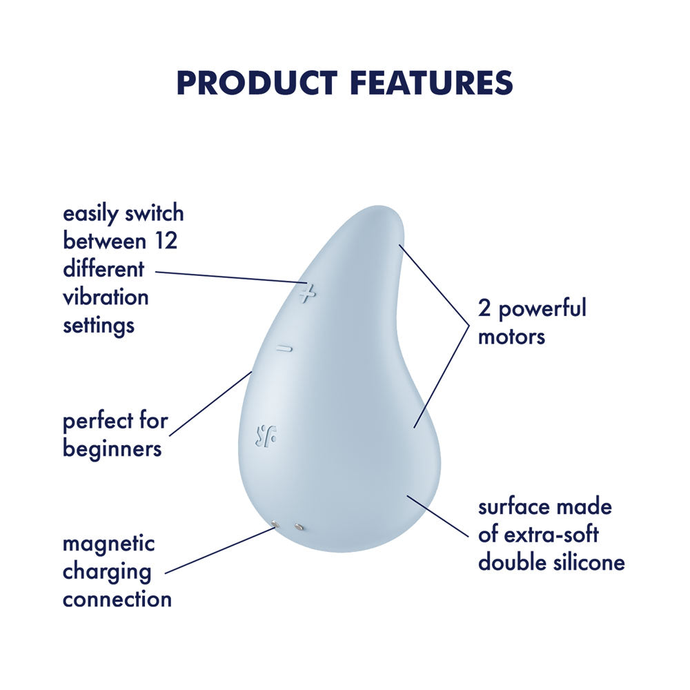 Satisfyer Dew Drop Light Blue Usb Rechargeable Stimulator
