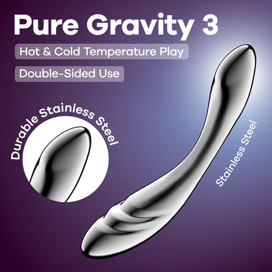 Satisfyer Pure Gravity 3 Chrome Steel 21 Cm Dildo