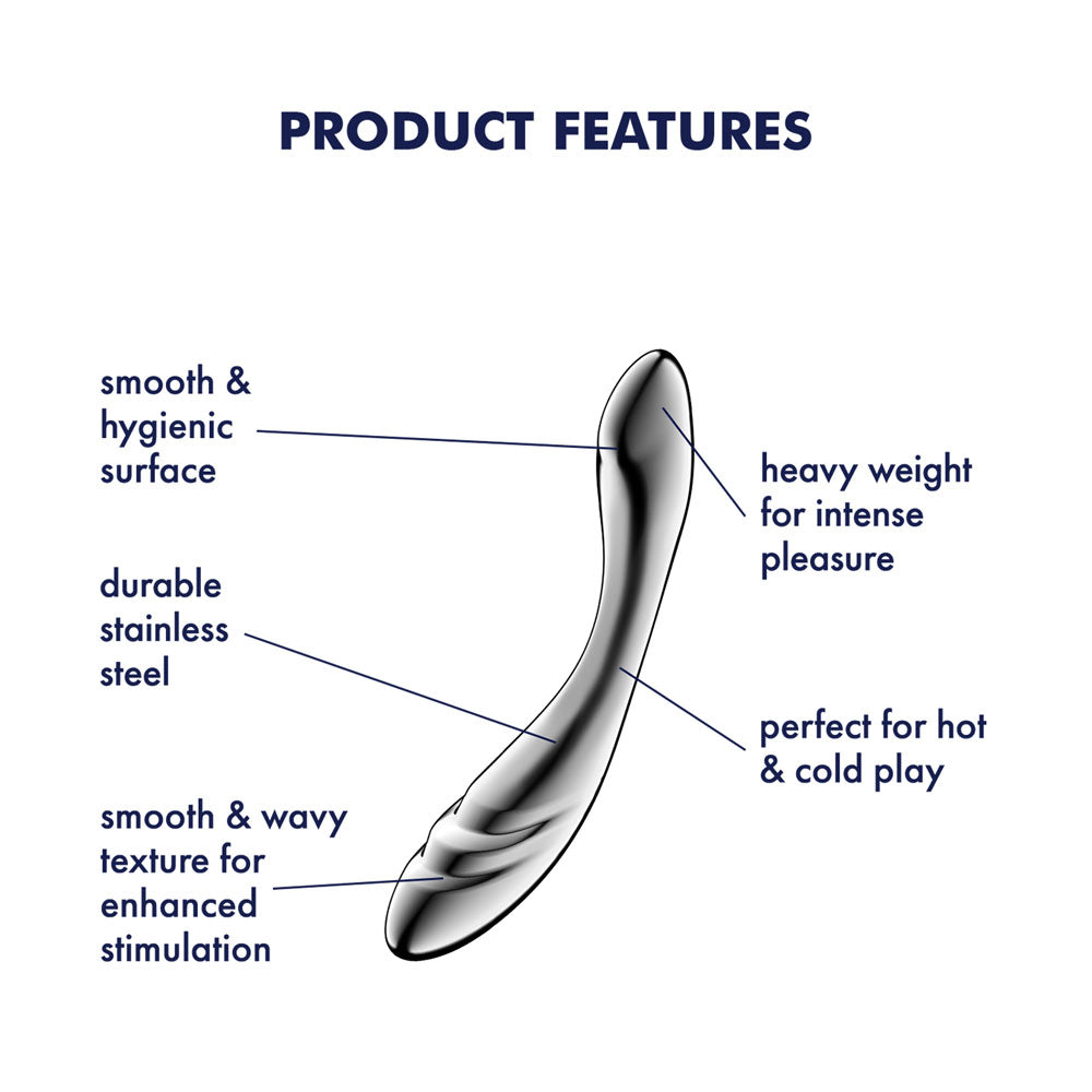 Satisfyer Pure Gravity 3 Chrome Steel 21 Cm Dildo