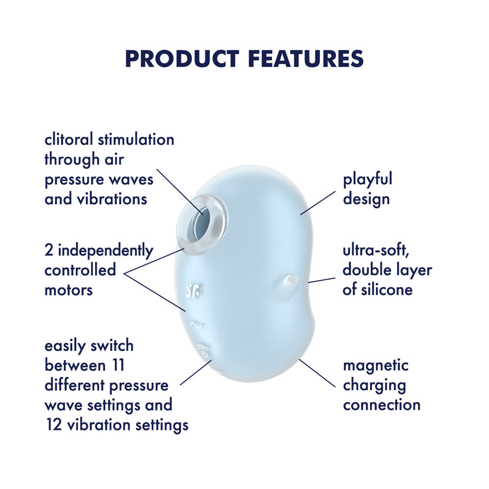 Satisfyer Cutie Ghost Blue Blue Usb Rechargeable Air Pulse Stimulator