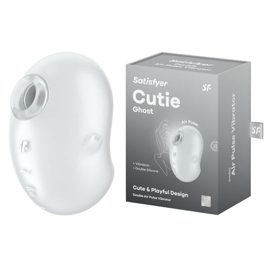 Satisfyer Cutie Ghost White White Usb Rechargeable Air Pulse Stimulator