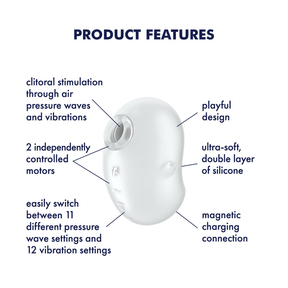 Satisfyer Cutie Ghost White White Usb Rechargeable Air Pulse Stimulator