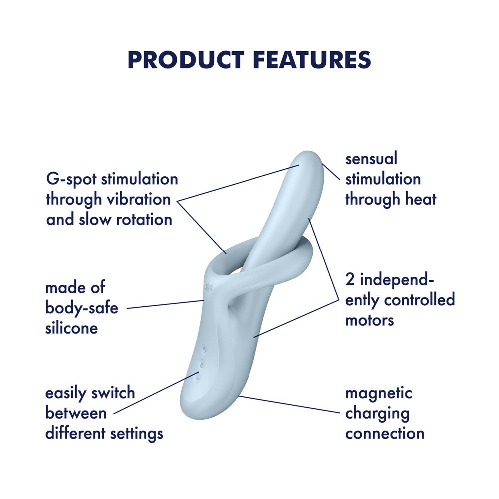 Satisfyer Heat Flex 4 Blue Blue Usb Rechargeable Heating Vibrator