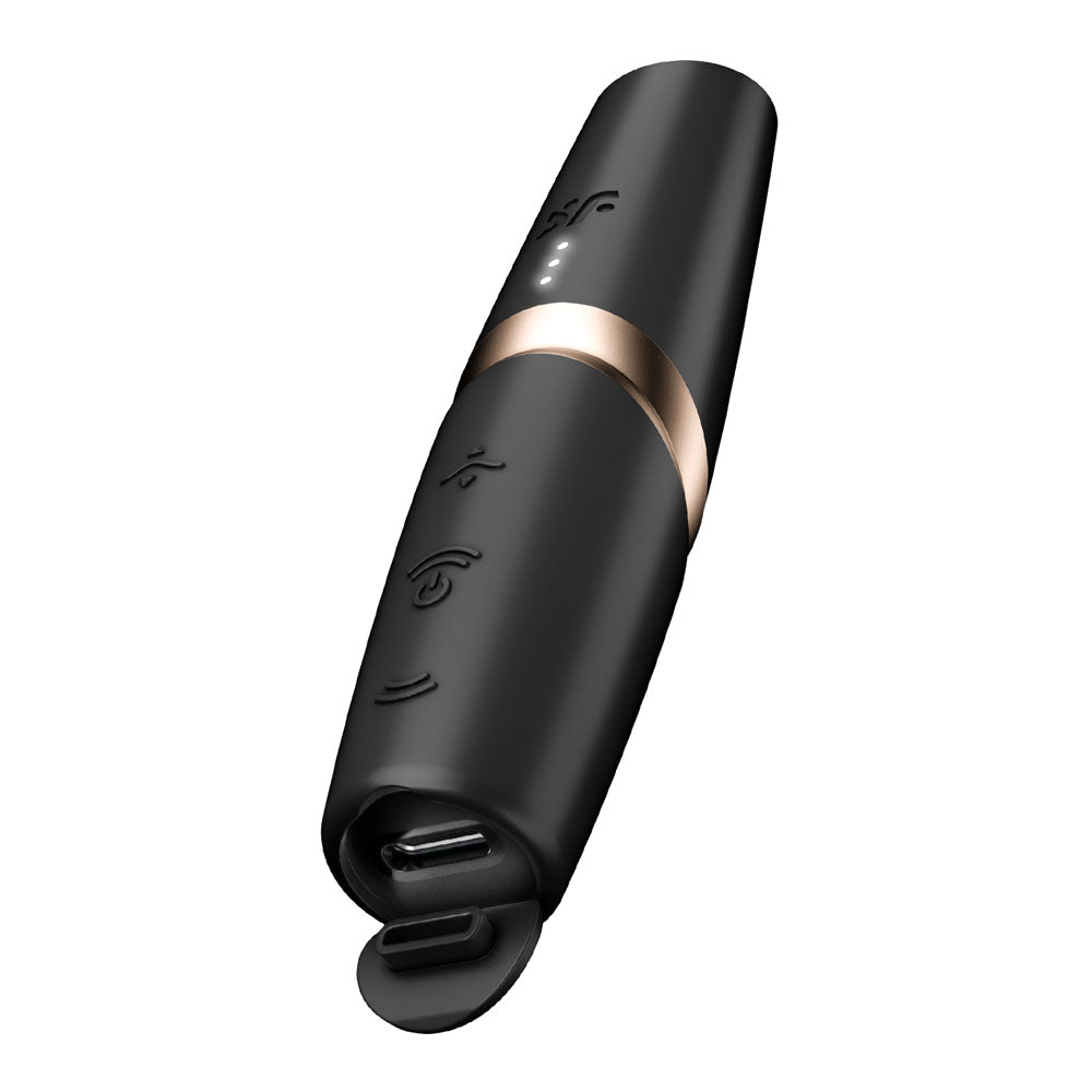 Satisfyer Perfect Kiss Black Usb Rechargeable Air Pulse Stimulator