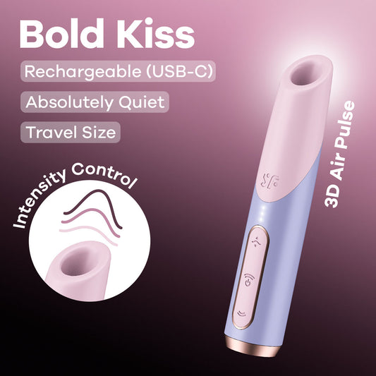 Satisfyer Bold Kiss Purple Usb Rechargeable Air Pulse Stimulator