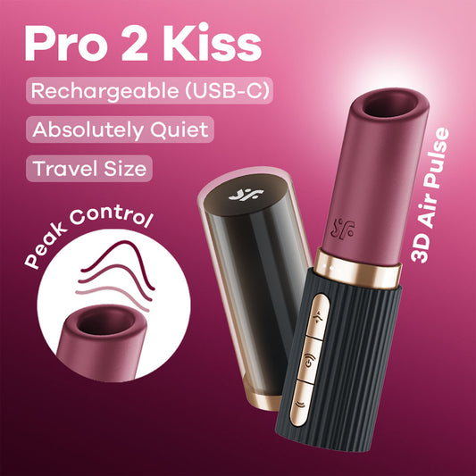 Satisfyer Pro 2 Kiss Red/Black Usb Rechargeable Air Pulse Stimulator