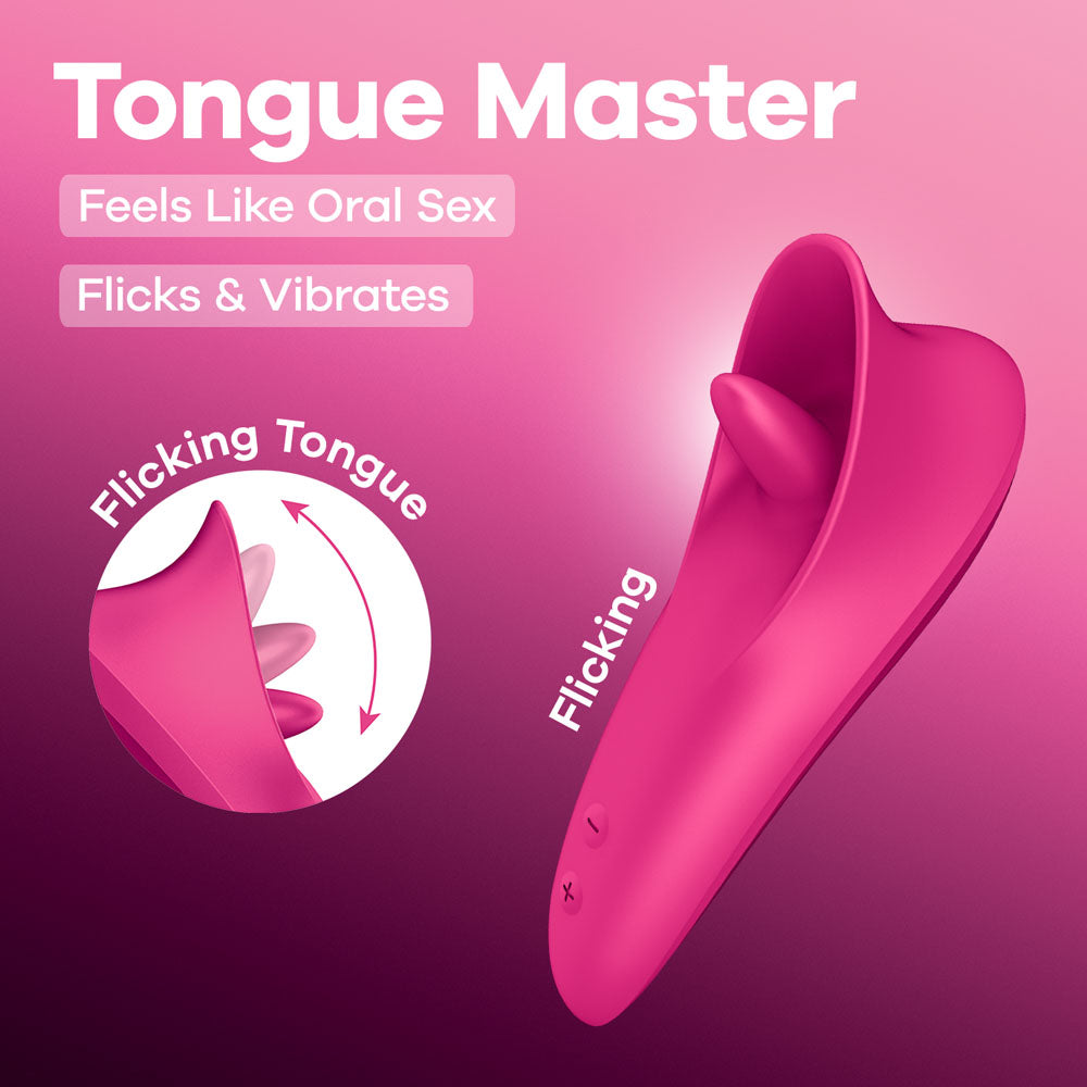 Satisfyer Tongue Master Pink 14.4 Cm Usb Rechargeable Flicking Clitoral Stimulator