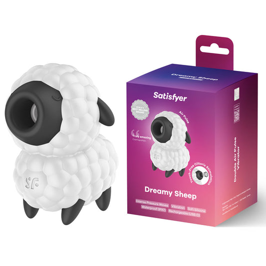 Satisfyer Dreamy Sheep White/Black Usb Rechargeable Vibrating Air Pulse Stimulator
