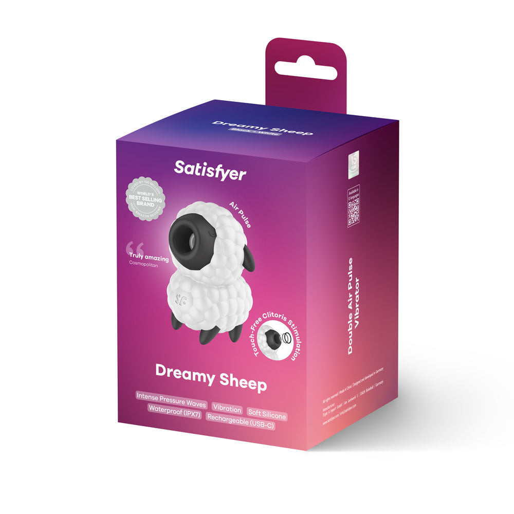 Satisfyer Dreamy Sheep White/Black Usb Rechargeable Vibrating Air Pulse Stimulator