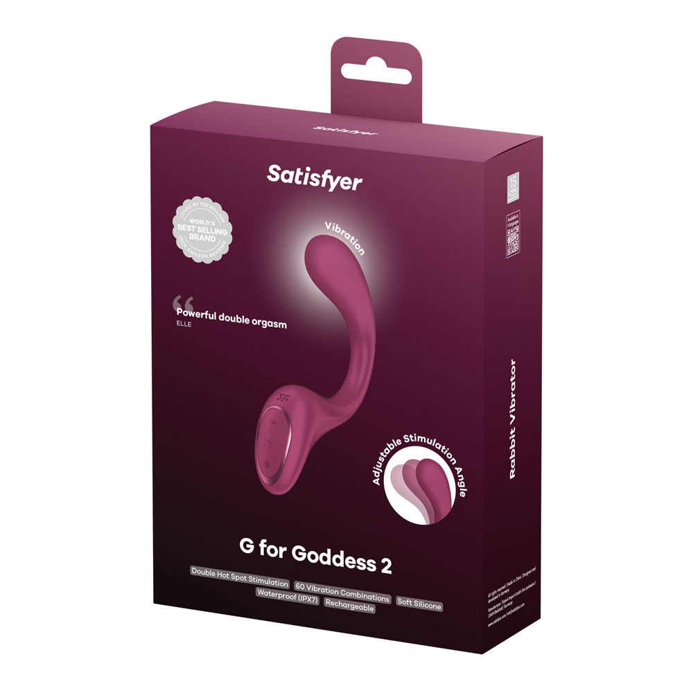 Satisfyer G For Goddess 2 Wine Red Wine Red 18.8 Cm Usb Rechargeable Vibrator With Clit Stim