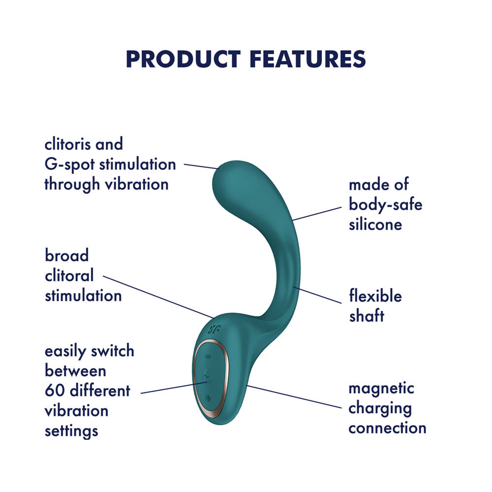 Satisfyer G For Goddess 2 Bottle Green Bottle Green 18.8 Cm Usb Rechargeable Vibrator With Clit Stim