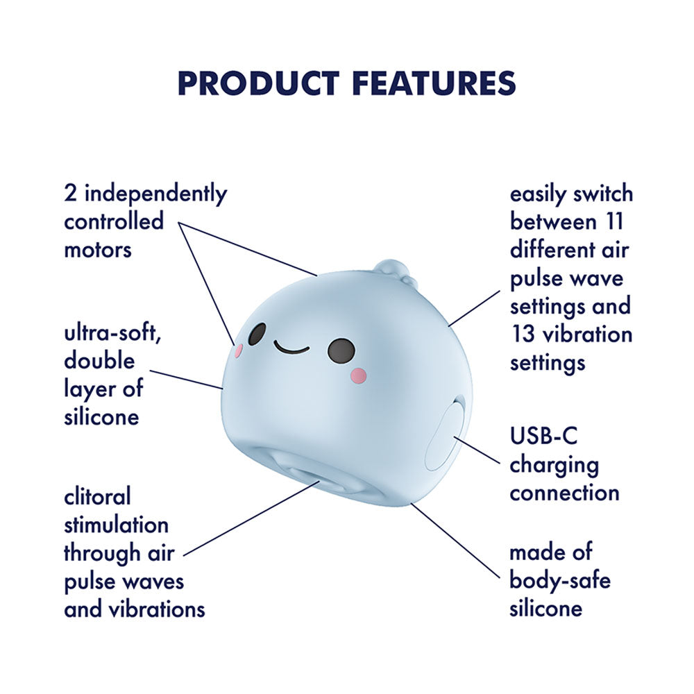 Satisfyer Mochi Frost Blue Frost Blue Usb Rechargeable Air Pulse Stimulator