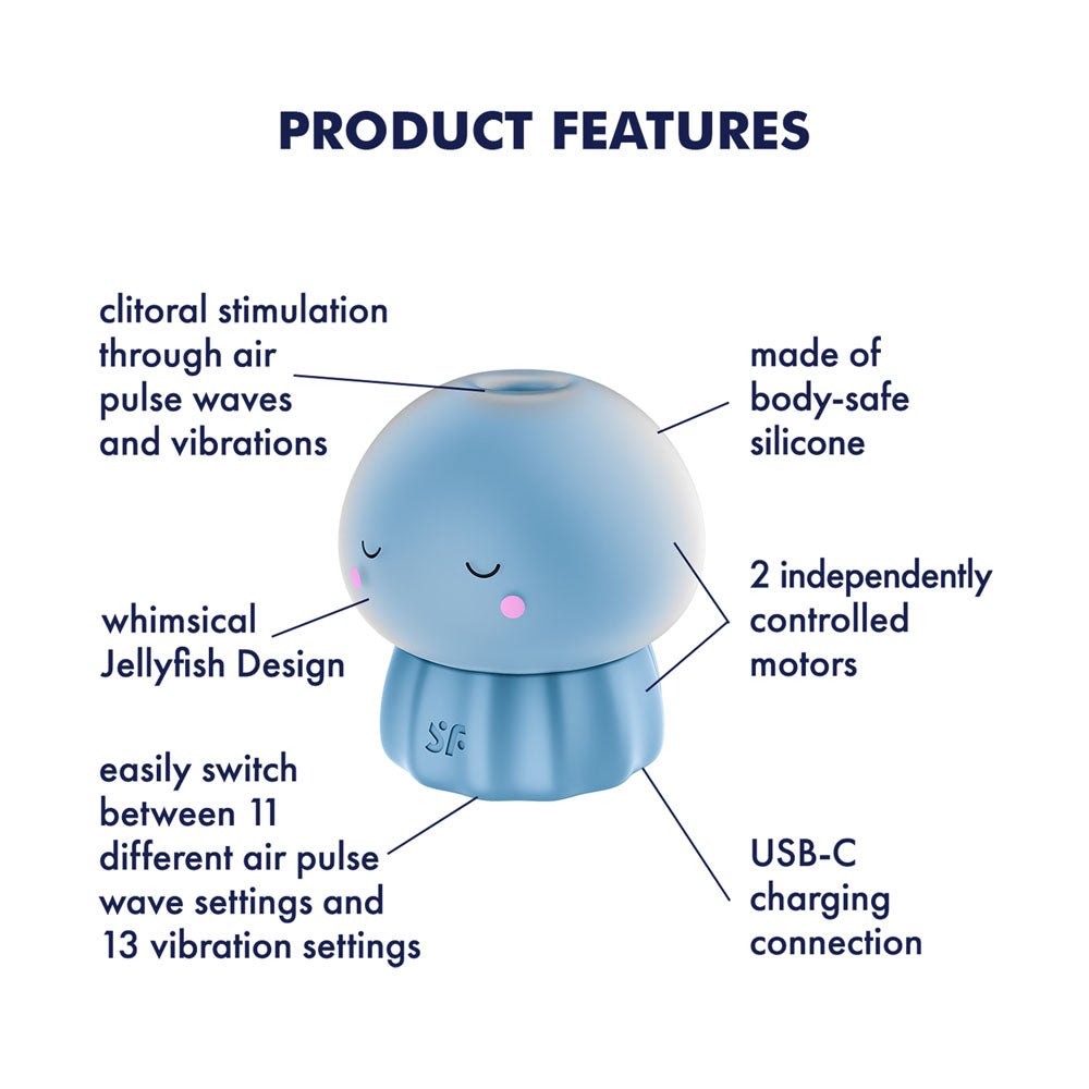 Satisfyer Jelly Cious Blue Usb Rechargeable Air Pulse Stimulator