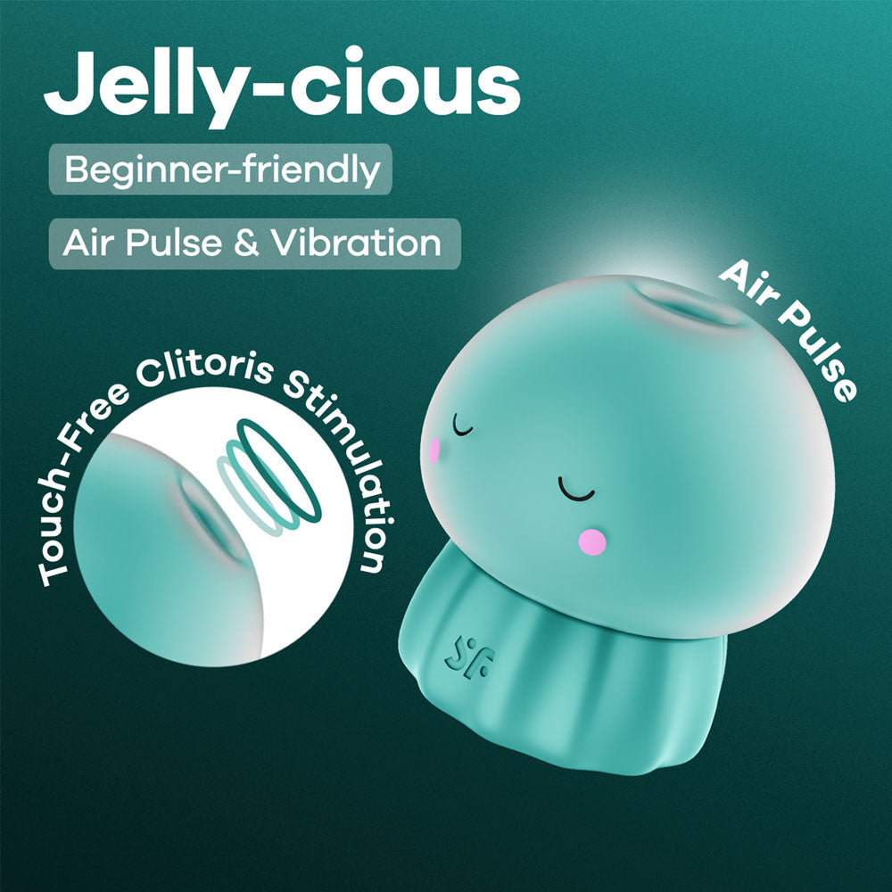 Satisfyer Jelly Cious Green Green Usb Rechargeable Air Pulse Stimulator
