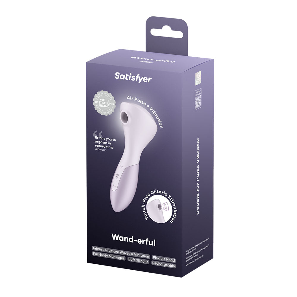 Satisfyer Wand Erful Violet 15.8 Cm Usb Rechargeable Air Pulse Massage Wand