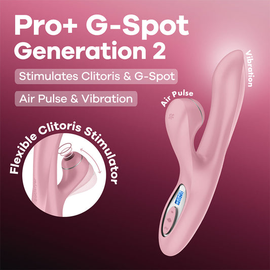Satisfyer Pro + G Spot Pink Rose Pink 22 Cm Usb C Rechargeable Rabbit Vibrator With Touch Free Clitoral Stimulator