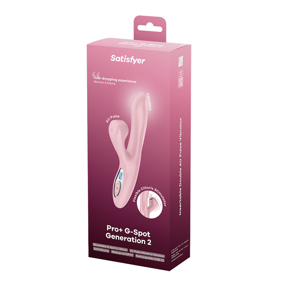 Satisfyer Pro + G Spot Pink Rose Pink 22 Cm Usb C Rechargeable Rabbit Vibrator With Touch Free Clitoral Stimulator