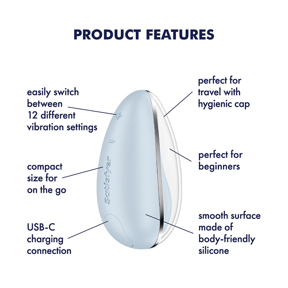 Satisfyer Drop To Go Blue Blue Usb Rechargeable Clitoral Stimulator