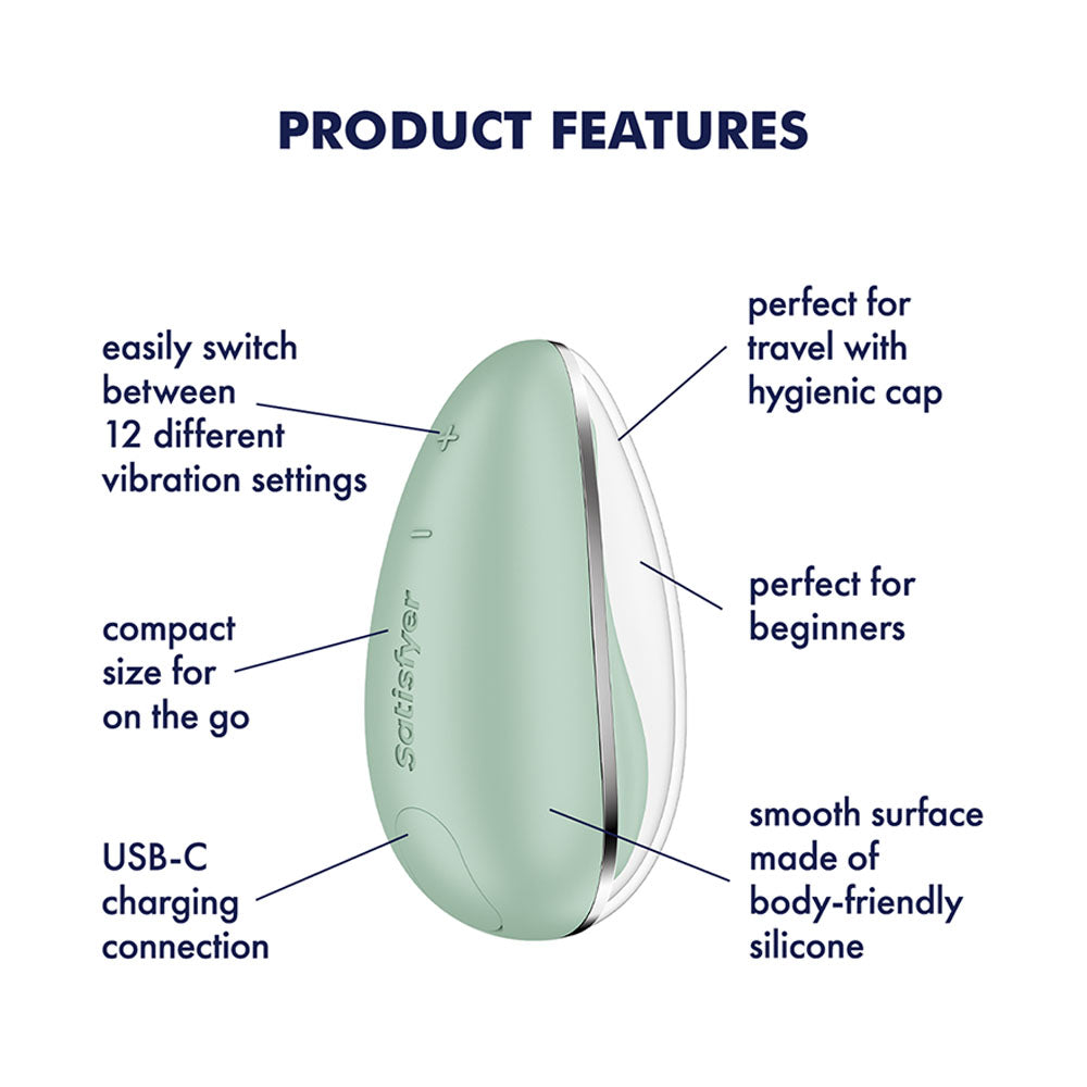 Satisfyer Drop To Go Mint Mint Green Usb Rechargeable Clitoral Stimulator