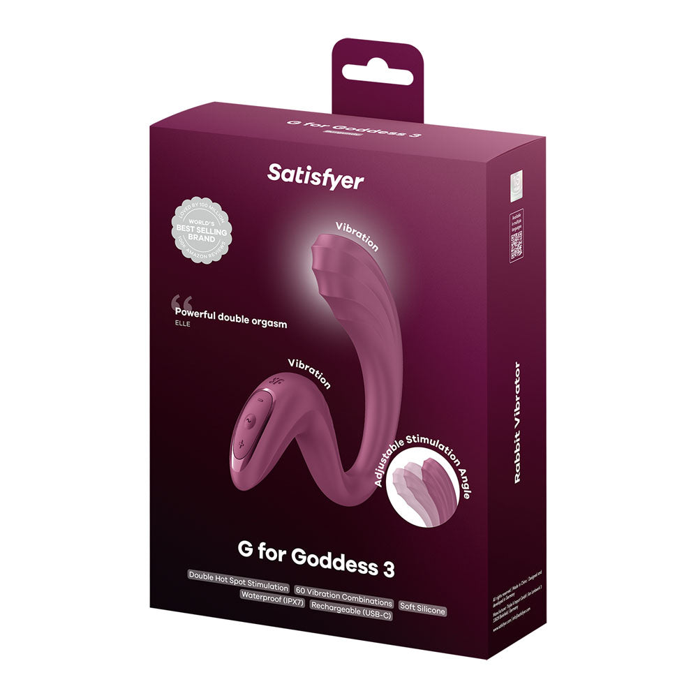 Satisfyer G For Goddess 3 Wine Red Wine Red 16 Cm Usb C Rechargeable Vibrator With Clit Stim