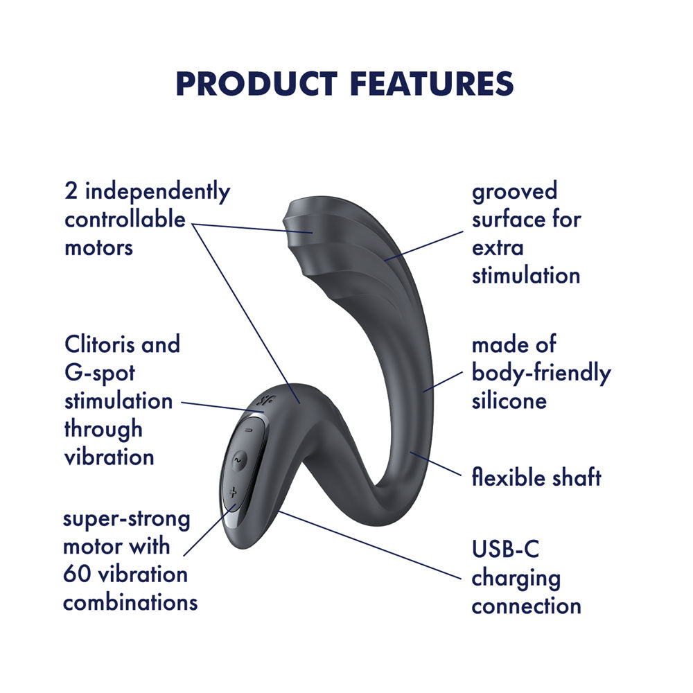 Satisfyer G For Goddess 3 Grey Grey 16 Cm Usb C Rechargeable Vibrator With Clit Stim