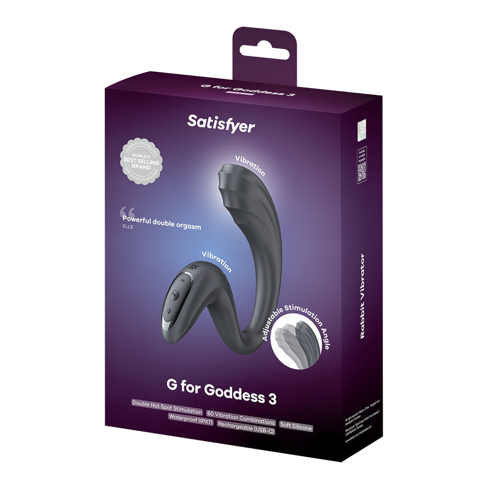 Satisfyer G For Goddess 3 Grey Grey 16 Cm Usb C Rechargeable Vibrator With Clit Stim