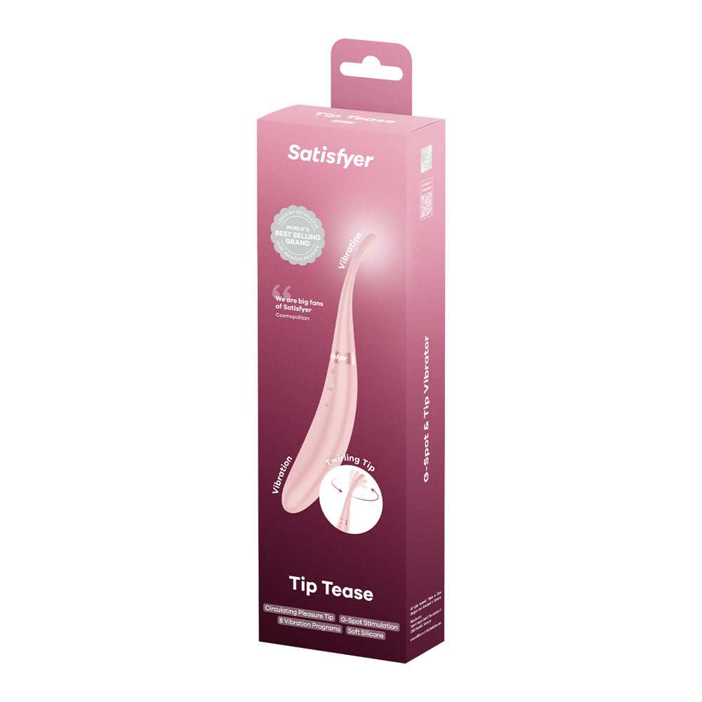Satisfyer Tip Tease Rose Rose Usb Rechargeable Vibrator With Twirling Tip