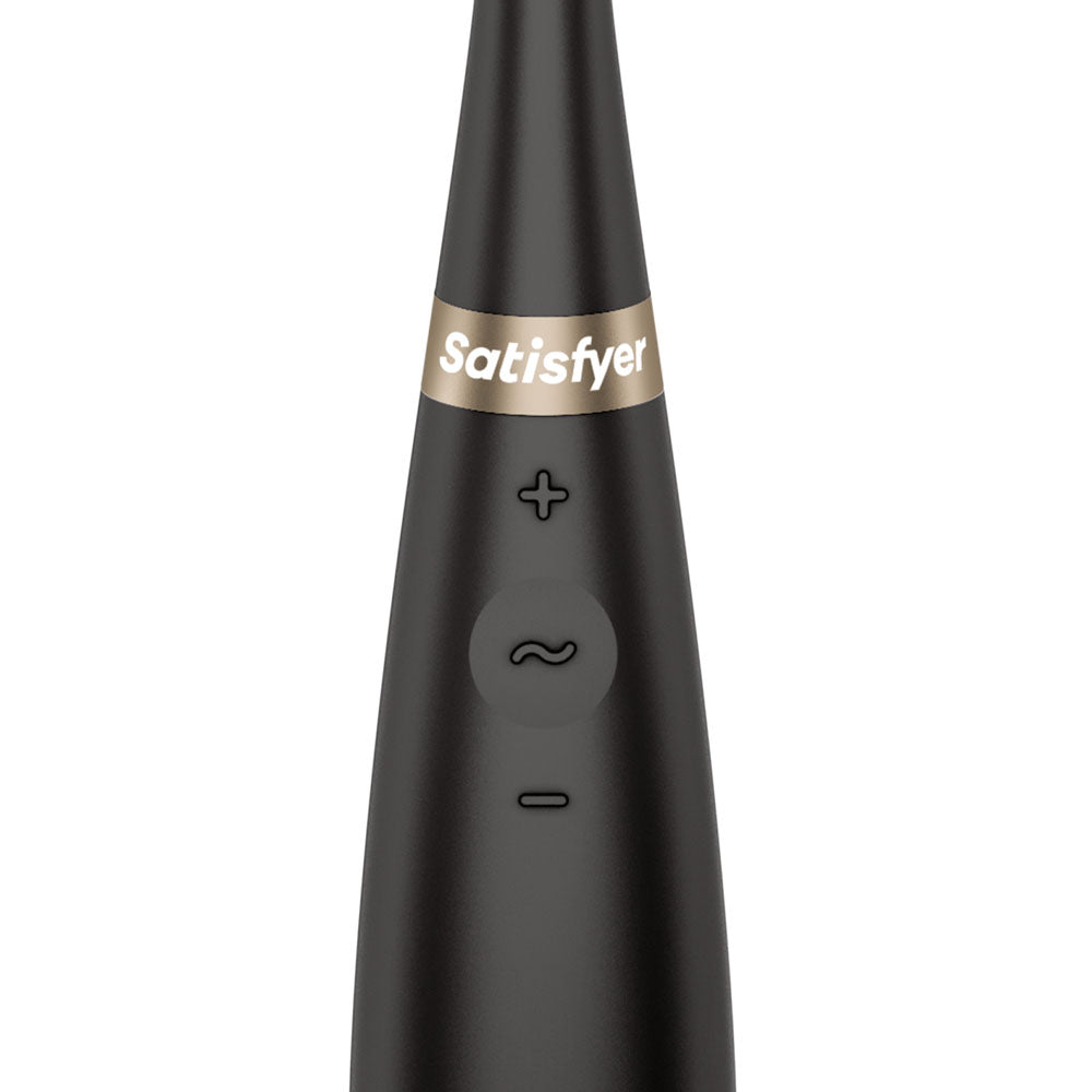 Satisfyer Tip Tease Black Black Usb Rechargeable Vibrator With Twirling Tip