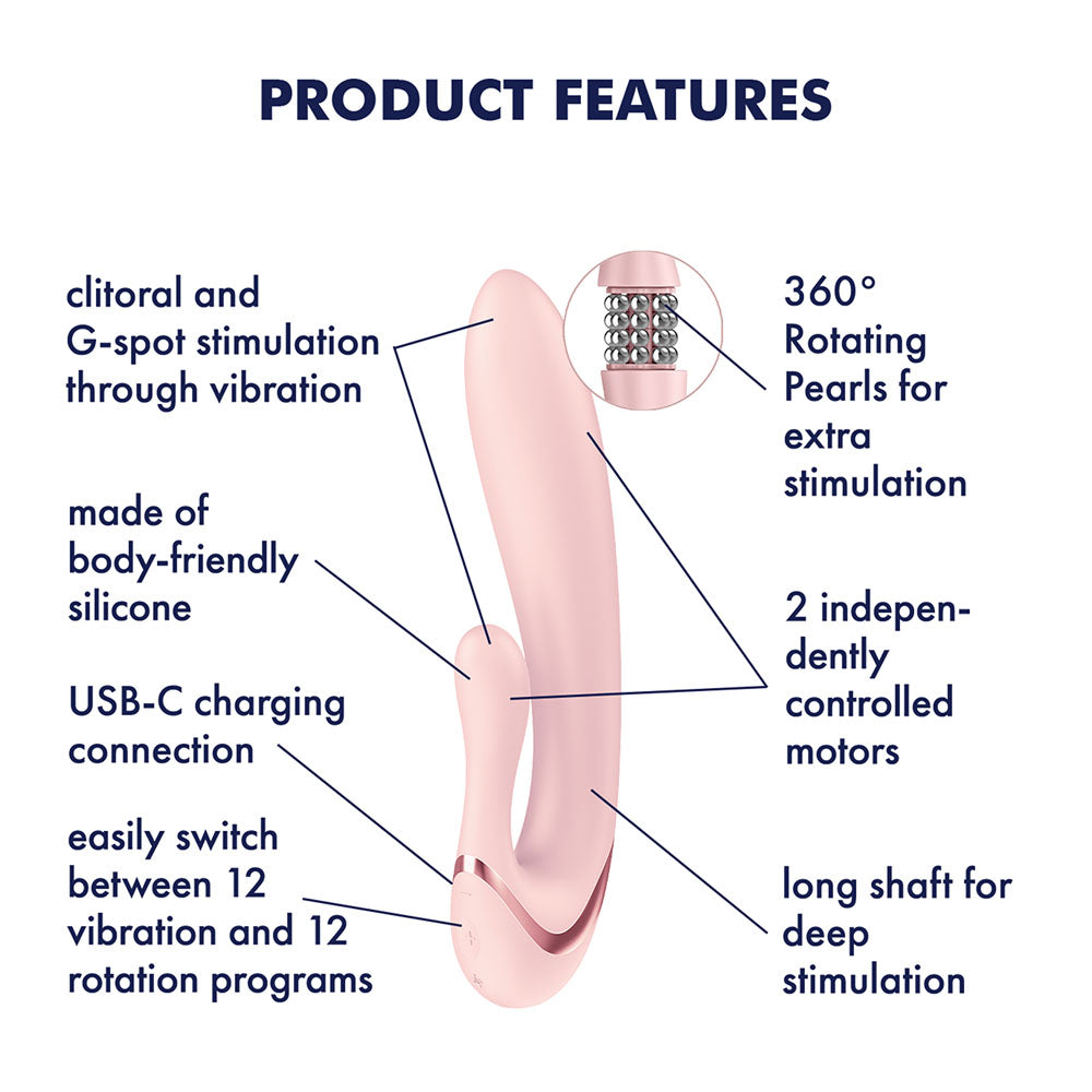 Satisfyer Pearl Bunny 3 Pink 20.7 Cm Usb C Rechargeable Rabbit Vibrator