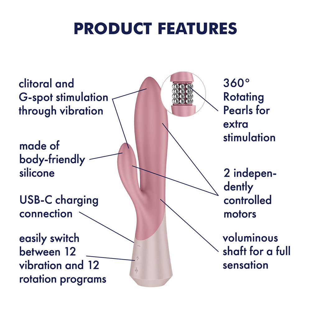 Satisfyer Pearl Bunny 1 Pink 22.3 Cm Usb C Rechargeable Rabbit Vibrator
